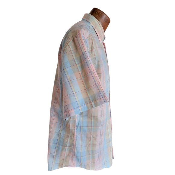VTG ENRO Men's Plaid Button Front Short Sleeved Shirt Size Large - Picture 6 of 9
